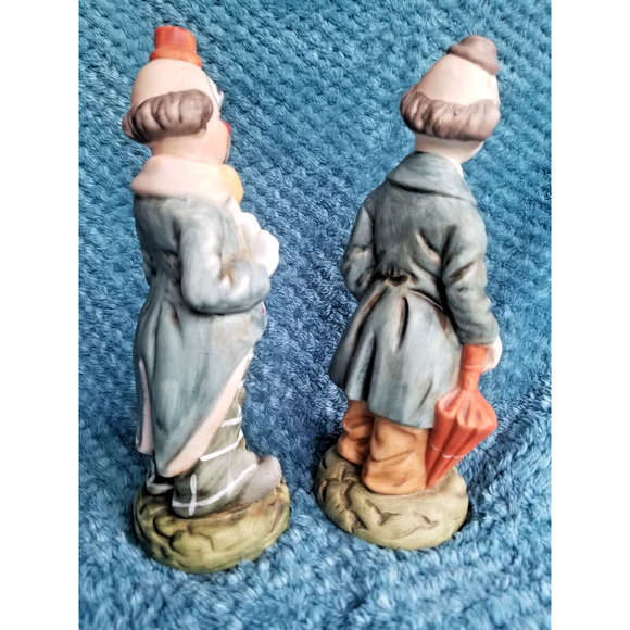 Set Of 2 Vintage Art Mark Porcelain Clown Figurines - Picture 8 of 13